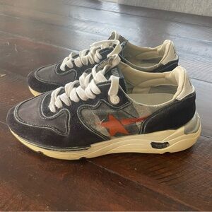 Golden Goose Running Sol Black and Orange Sneakers size US 11/EU 41 women’s